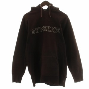 【中古】シュプリーム SUPREME 90’sヴィンテージ プルオーバーパーカー 長袖 カレッジロゴ 裏起毛 M 茶 ブラウン /AQ