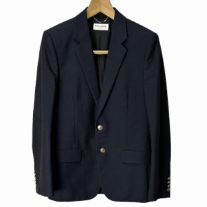 【中古】サンローラン パリ SAINT LAURENT PARIS 17SS ノッチ ドラペルジャケット イタリア製 ネイビー 46 469456