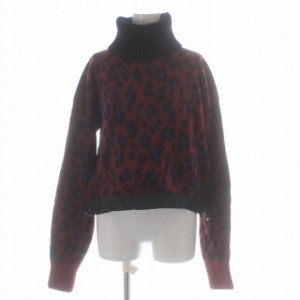 【中古】サカイ sacai 19AW ニット セーター タートルネック レオパード アルパカ混 19-04554 長袖 1 S ボルドー