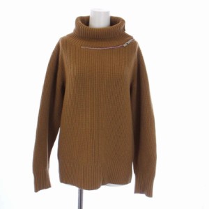 【中古】サカイ sacai 19AW ジップアタッチメント ハイネック ニット セーター 長袖 1 S 茶 ブラウン 19-04590