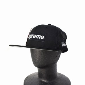 【中古】未使用品 シュプリーム SUPREME × New Era Box Logo Mesh キャップ 野球帽 帽子 ロゴ 7 1/4 黒 ブラック メンズ