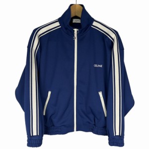 【中古】未使用品 セリーヌ CELINE 22AWトラックスーツジャケット DOUBLE FACE TRACK JACKET S 青 ブルー 2Y7331210