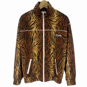 【中古】未使用品 セリーヌ CELINE タイガー ジップアップ トラックジャケット Tiger ZIP UP XS ブラウン系 2Y654382Q