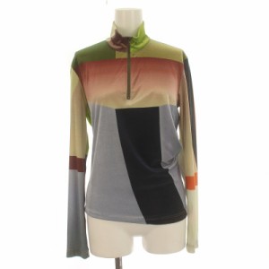 【中古】イッセイミヤケ ISSEY MIYAKE ベロア ハーフジップ カットソー 長袖 L マルチカラー /IR ■GY13 レディース