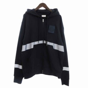 【中古】モンクレール 20年製 MAGLIA CARDIGAN パーカー ジャケット ワッペン コットン 紺 ネイビー XL  メンズ