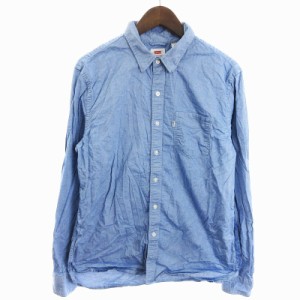 【中古】リーバイス Levi's シャツ 長袖 シャンブレー ボタンダウン BD インディゴ ブルー 青 M ■SM3 メンズ