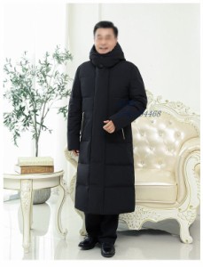 ダウンコート メンズ ベンチコート ロングコート 冬 ロング丈ダウンコート 大きいサイズ お父さん フード 暖かい ダウン