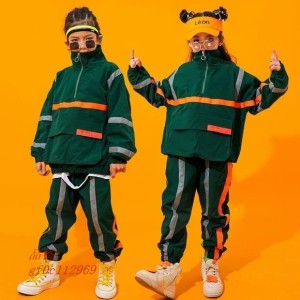 ヒップホップ キッズダンス衣装 セットアップ パンツセット ジャケット ズボン セール 激安 2点セット 女の子 ロングパンツ 男の子ジュニ