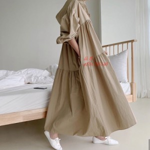 綿麻 ワンピース ひざ丈 大きいサイズ レディース 韓国ファッション