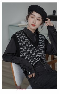 ニットベスト レディース 20 30 40代 秋服 ショット丈 ベストセーター 着痩せ 上品 セーター韓国風 通勤 ノースリープニットベスト 無地