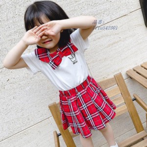 韓国子供服 女の子 スカート 短袖 上下セット 子供服 女の子 短袖キッズスカート おしゃれ 入学式 フォーマル キッズ