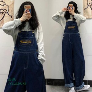 サロペット デニム レディース デニムサロペットパンツ ゆったり オーバーオール サロペットパンツ デニム 刺繍 デニムサロペット オール