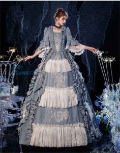貴族ドレス 中世ヨーロッパ お姫様 ロングドレス カラードレス ステージ衣装 文化祭 オペラ声楽 学園祭 発表会 演奏会 コスチューム