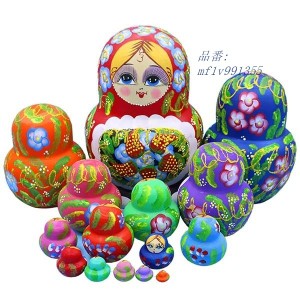 マトリョーシカ ロシア 人形 民芸品 手作り人形 手描き キッズ おもちゃ 飾り 部屋 北欧雑貨 インテリア雑貨 15個組 プレゼント 誕生日