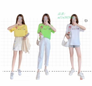 Tシャツ レディース トップス カットソー 半袖 刺繍ロゴ 刺しゅうTシャツ