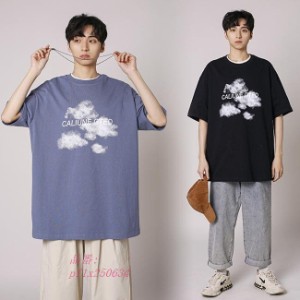 半袖 サマーTシャツ メンズ プリント クルーネック 無地 送料無料 男性 Tシャツ ゆったり 丸首半袖Tシャツ ビッグ 夏 カットソー クルー