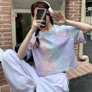 半袖 レディース Tシャツ ショート丈 ゆったり サマーTシャツ 夏Tシャツ カットソー 肌見せ クルーネック へそ出し 夏 送料無料 女性 半