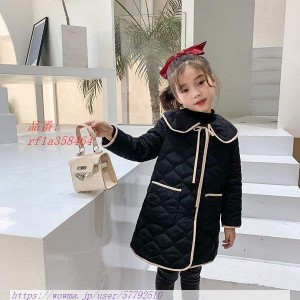 中綿コート キッズ 女の子 子供服 冬 アウター 暖かい 新品 ダウン風コート おしゃれ 子供コート ロングコート 中綿ジャケット 可愛い キ