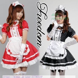 コスプレ 衣装 メイド アイドル エプロン メイド服 SM 3L メイドカフェ セール 2L サイズ 襟付きフリル＆リボン使いメイド服コスチューム