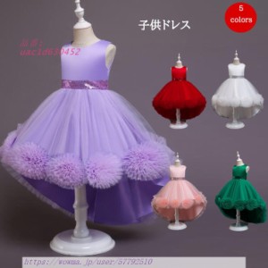 子供ドレス クリスマス キッズワンピースレース ボンボンチュチュドレス 発表会 結婚式 COLORSフォーマル 5 ワンピース 2枚 女の子ドレス