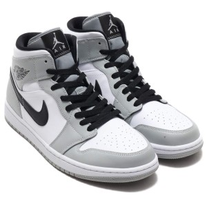 [ナイキ] エア ジョーダン 1 MID [AIR JORDAN 1 MID] ライトスモークグレー/ホワイト/ブラック 554724-092日本国内正規品