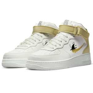 [ナイキ] エア フォース 1 MID '07 LV8 ネクスト ネイチャー [AIR FORCE 1 MID '07 LV8 NEXT NATURE] セイル/ブラック/ゴールドDM0119-10