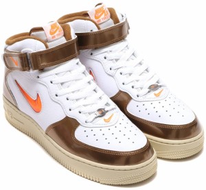 [ナイキ] エアフォース 1 ミッド QS [AIR FORCE 1 MID QS] ホワイト/エールブラウン/ビーチ/トータルオレンジDH5623-100 正規品 