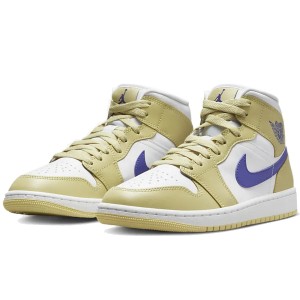 [ナイキ] エア ジョーダン 1 MID [W AIR JORDAN 1 MID] レモンウォッシュ/ホワイト/ラピス BQ6472-701 正規品 