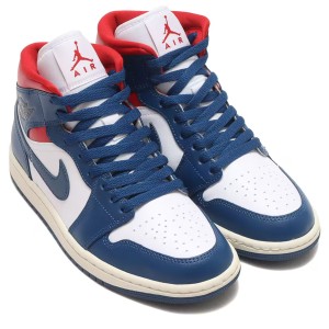 [ナイキ] エア ジョーダン 1 MID [W AIR JORDAN 1 MID] ホワイト/ジムレッド/セイル/フレンチブルー  BQ6472-146 日本国内正規品 