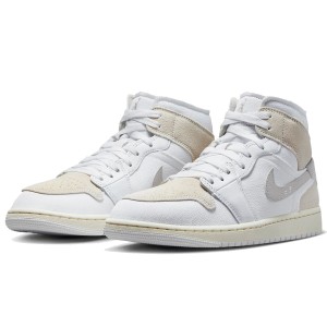 [ナイキ] エア ジョーダン 1 ミッド SE クラフト [AIR JORDAN 1 MID SE CRFT] ホワイト/テックグレー/セイル/ライトブラウン  DM9652-120