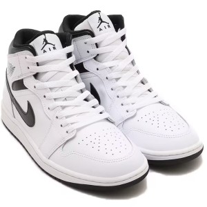 [ナイキ] エア ジョーダン 1 MID [AIR JORDAN 1 MID] ホワイト/ホワイト/ブラック/ブラック DQ8426-132日本国内正規品