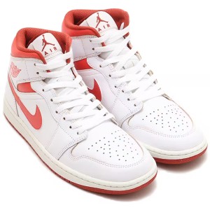 [ナイキ] エア ジョーダン 1 MID SE [AIR JORDAN 1 MID SE] ホワイト/デューンレッド/セイル/ロブスター FJ3458-160日本国内正規品