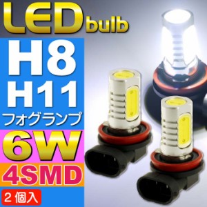 6W LEDフォグランプH8/H11ホワイト2個 超明るいSMD as90-2