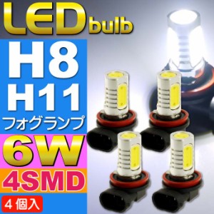 6W LEDフォグランプH8/H11ホワイト4個 超明るいSMD as90-4