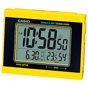 【正規品】CASIO カシオ クロック DQD-5000J-9JF 電波目覚まし時計 置時計 デジタル ダブルアラーム イエロー