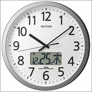 【正規品】リズム RHYTHM 時計 クロック 4FN405SR19 電波 掛時計 プログラムカレンダー405SR