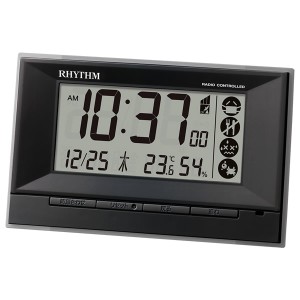【正規品】リズム RHYTHM 時計 クロック 60サイズ 8RZ207SR02 電波置き時計 温湿度計フィットウェーブD207