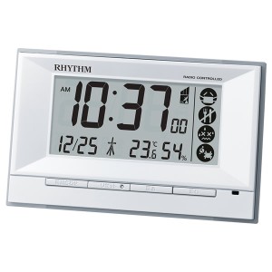 【正規品】リズム RHYTHM 時計 クロック 60サイズ 8RZ207SR03 電波置き時計 温湿度計フィットウェーブD207