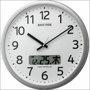 【正規品】リズム RHYTHM 時計 クロック 4FNA01SR19 電波掛け時計 プログラムカレンダー01SR