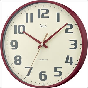 【正規品】NOA ノア精密 クロック FEW182 R-Z 掛け時計 Felio フェリオ チュロス レッド