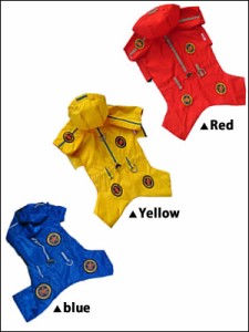 ドッグウエア Autumn Cloth 犬用服 ペット用品 Raincoat Blue Yellow Red ブルー イエロー レッド 青 黄 赤 レインコート