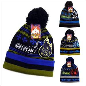 BANDAI バンダイ fan-knit cap ジバニャンブラック ジバニャンチャコール キュウビブラック キュウビネイビー 妖怪ウォッチ ニット帽子