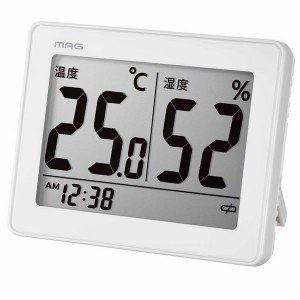 【正規品】NOA ノア精密 クロック TH-109 WH-Z MAG 温度湿度計 置時計 スカイ
