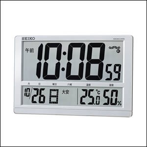 【正規品】SEIKO セイコー クロック SQ433S 掛置兼用 電波時計 温度計 湿度計