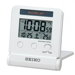 【正規品】SEIKO セイコー クロック SQ772W 電波置時計 トラベルクロック 温度計