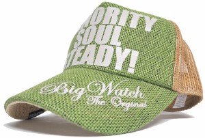 BIGWATCH正規品 大きいサイズ 帽子 メンズ ヘンプキャップ /グリーン/ベージュ/メッシュキャップ/ビッグサイズ/ビッグワッチ/L XL UVケア