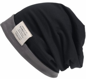 BIGWATCH正規品 大きいサイズ 帽子 メンズ ニットキャップ プリーツ タック ストレッチ コットンリバーシブル ビッグワッチ ロング ブラ