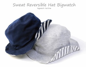 BIGWATCH正規品 大きいサイズ 帽子 メンズ スウェット リバーシブル ボーダー ハット HA-17 ビッグワッチ MIXグレー / ネイビー フラット