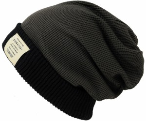 BIGWATCH正規品 大きいサイズ 帽子 メンズ ロング　サーマル ビッグワッチ チャコール/ブラック/ニットキャップ ニットワッチ/ニット帽/