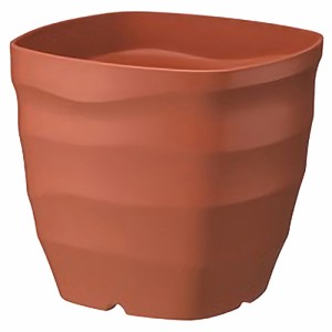 【送料無料】 観葉植物 ポット おしゃれ スクエアポット　24型　ブラウン色　幅240× 高さ220× 奥行240mm 植木鉢